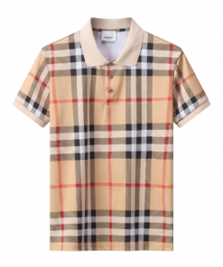 Burberry Polo Uomo in Cotone Oxford Check e Elastan Special Price