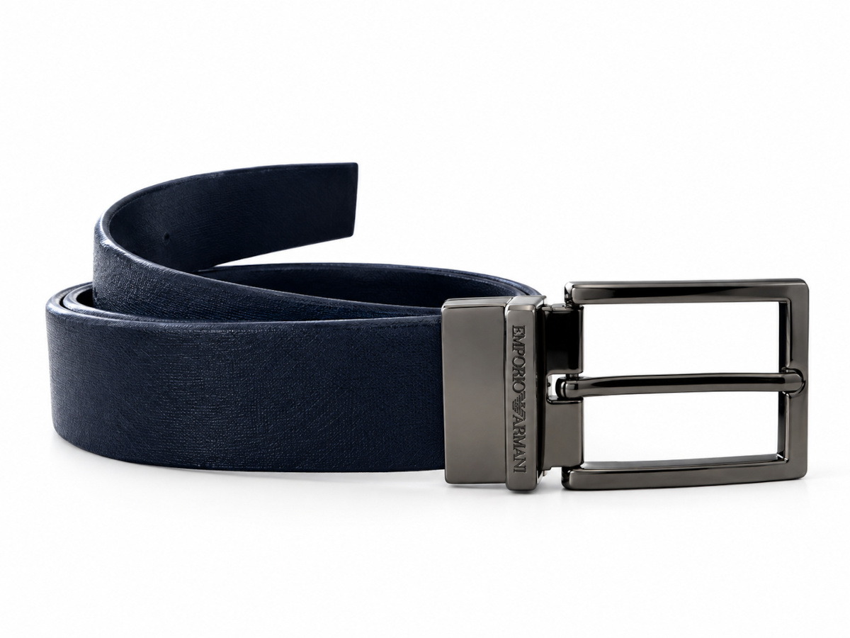 Emporio Armani Cintura Uomo In Pelle Reversibile Made In italy 0108