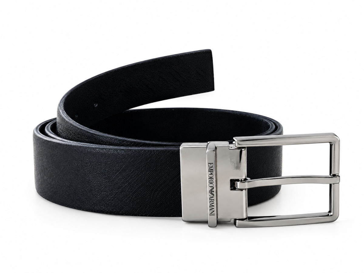 Emporio Armani Cintura Uomo In Pelle Reversibile Made In italy 0506