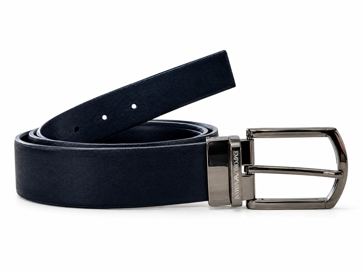 Emporio Armani Cintura Uomo In Pelle Reversibile Made In italy 2301