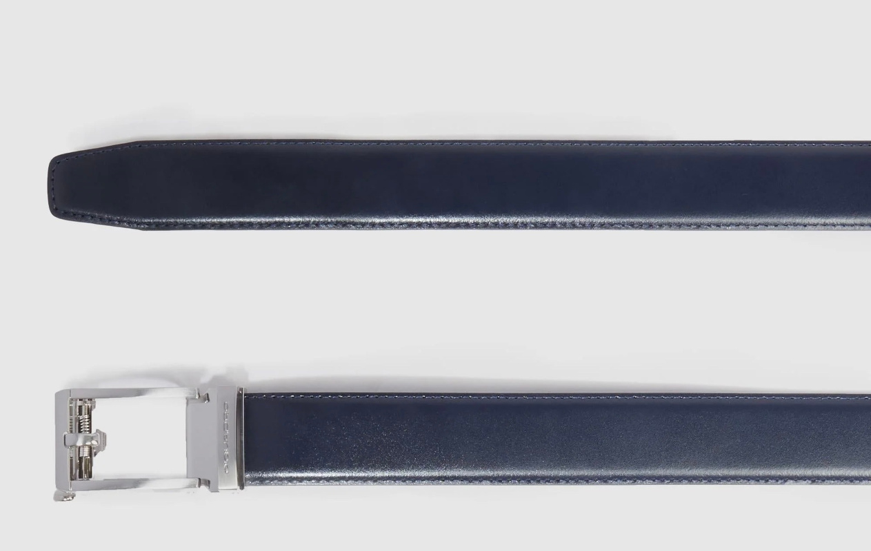 Piquadro Cintura Uomo Made in Italy in Pelle Regolabile senza fori chiusura a scatto