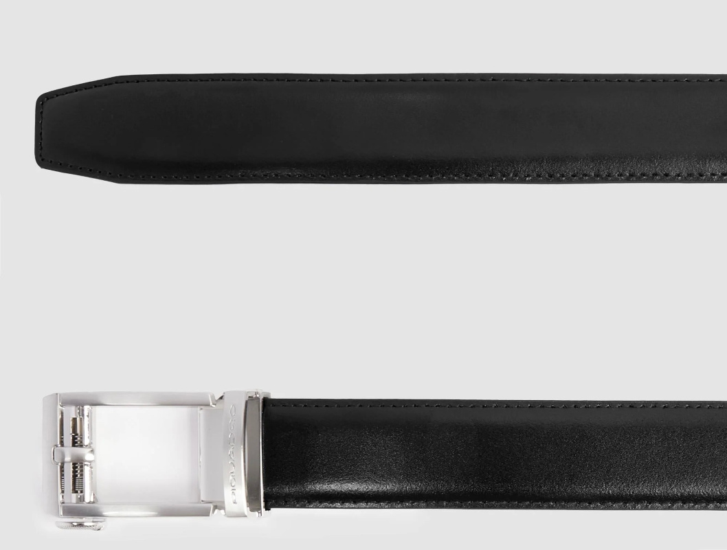 Piquadro Cintura Uomo Made in Italy in Pelle Regolabile senza fori chiusura a scatto
