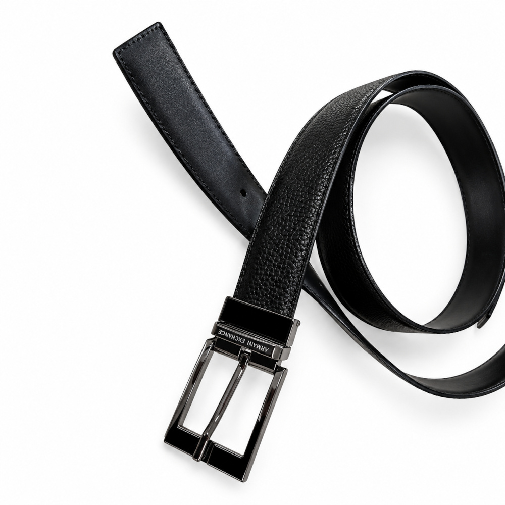Armani Exchange Cintura Uomo Extra Lunga In Pelle Reversibile Made in Italy